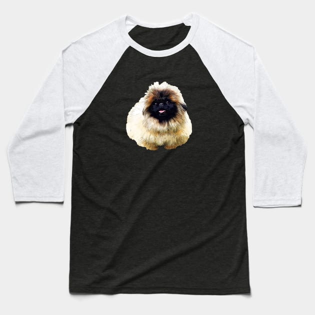 Pekingese Adorable Puppy Dog Baseball T-Shirt by ElegantCat